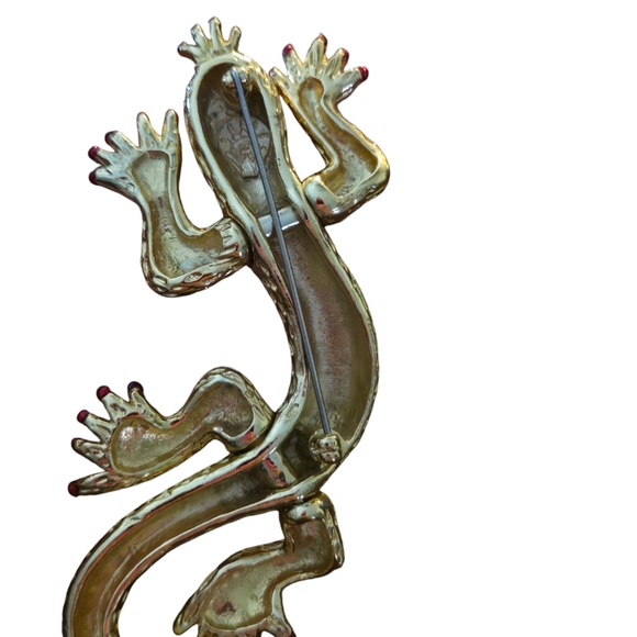 RARE HUTTON WILKINSON PAVE CRYSTAL LIZARD KOMADO DRAGON PIN Brooch - Picture 7 of 8